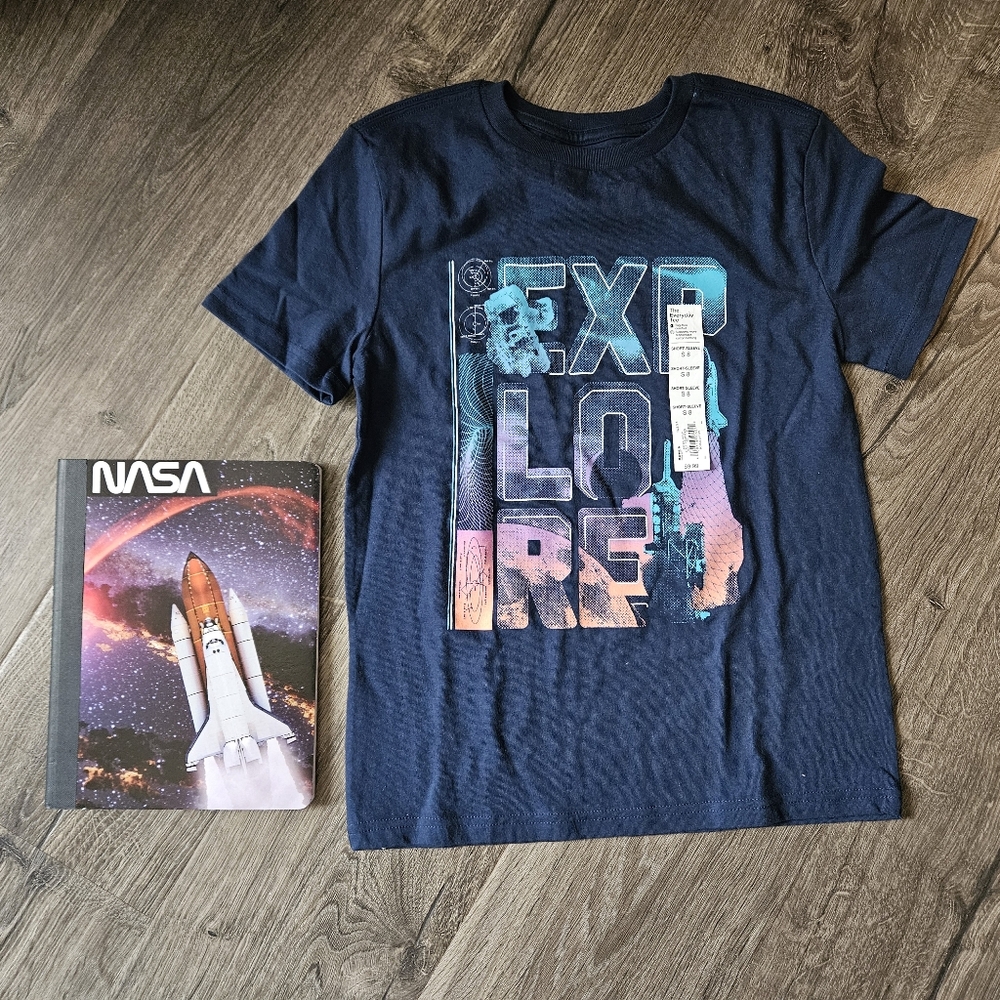 Donating Soon- Kids Navy Blue Explore T-Shirt